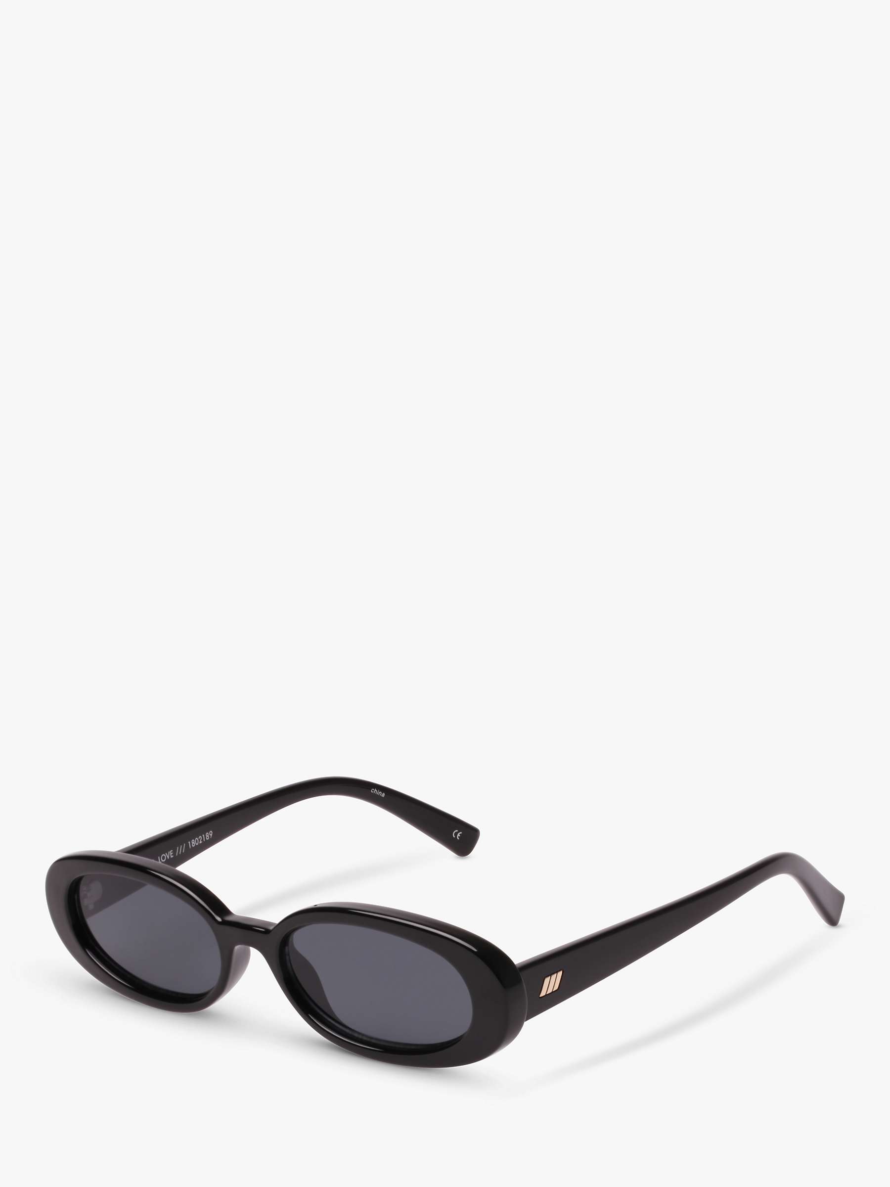 Buy Le Specs L5000163 Unisex Outta Love Oval Sunglasses, Black/Grey Online at johnlewis.com