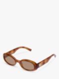 Le Specs L5000186 Women's Work It Oval Sunglasses, Tortoise/Brown