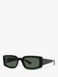 Ray-Ban RB4395 Women's Kiliane Rectangular Sunglasses, Black