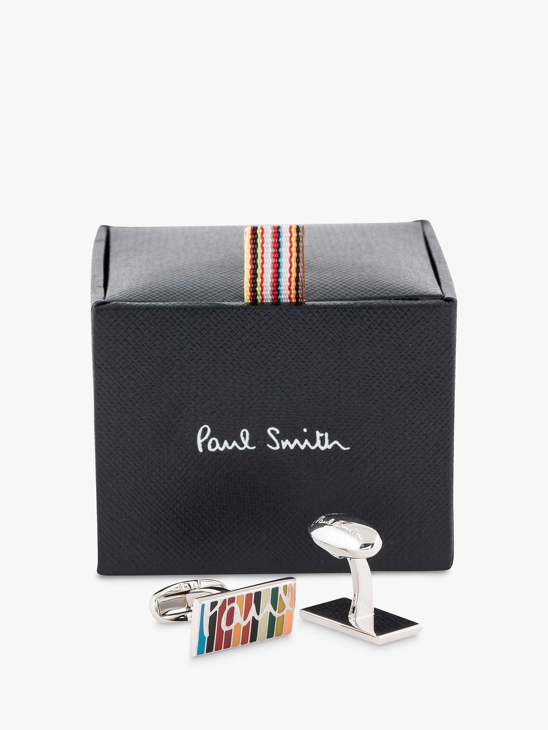 Buy Paul Smith Signature Stripe Logo Cufflinks, Multi Online at johnlewis.com