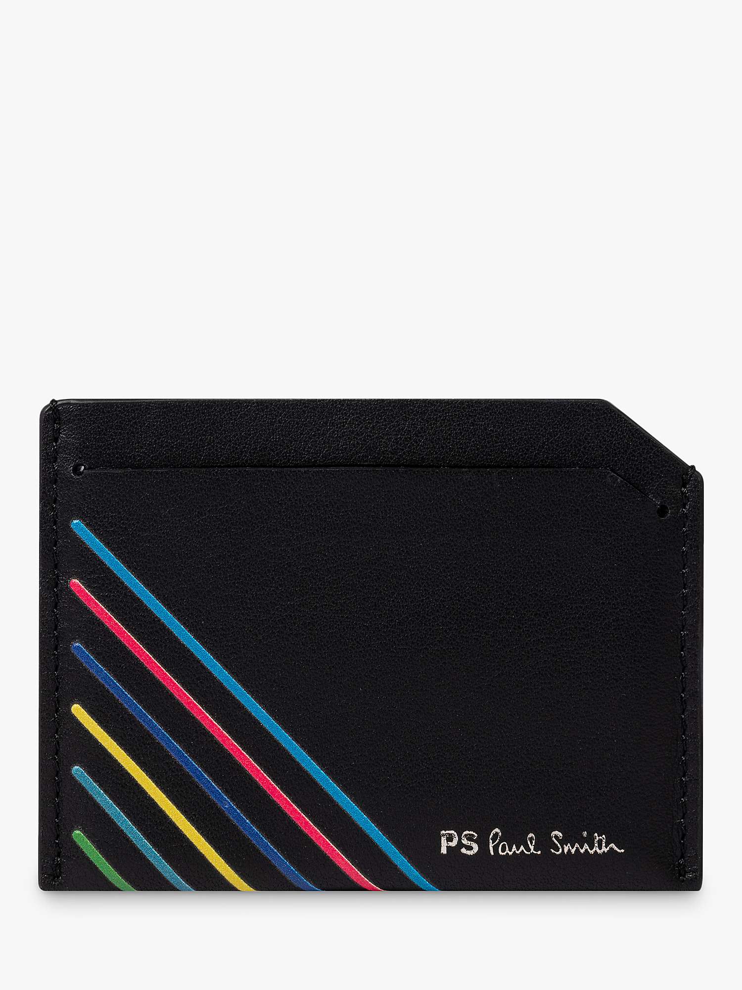 Buy Paul Smith Stripe Leather Card Holder, Black Online at johnlewis.com