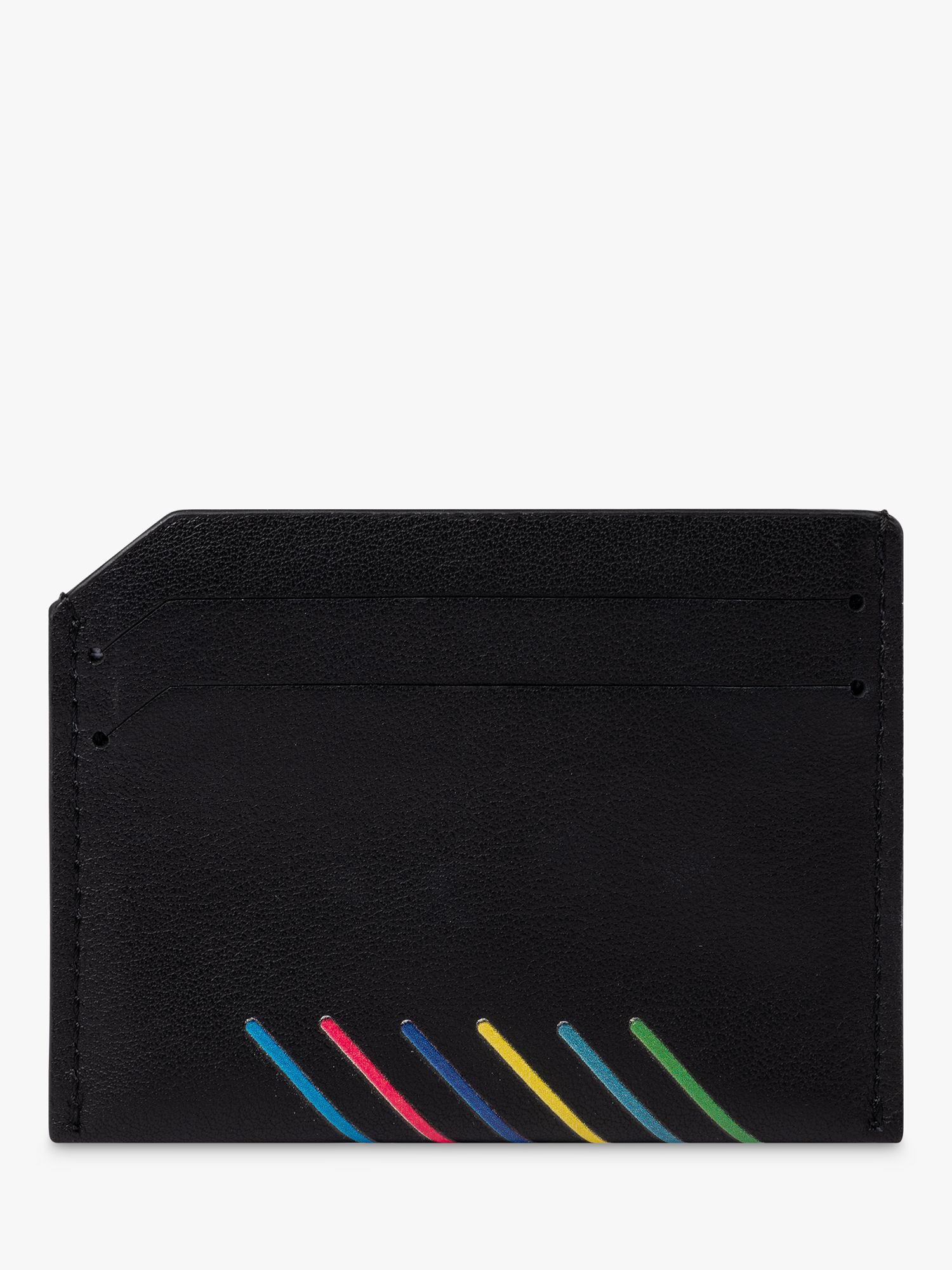 Buy Paul Smith Stripe Leather Card Holder, Black Online at johnlewis.com
