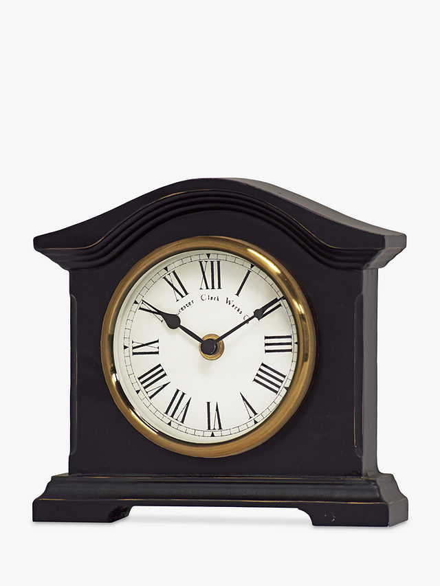 Acctim Towcester Falkenburg Roman Numeral Quartz Mantel Clock, Distressed Black