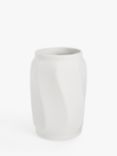 John Lewis Wave Glazed Stoneware Vase, H25cm, White