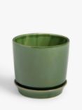 John Lewis Contemporary Glazed Stoneware Planter, 14.5cm