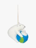 John Lewis Polar Planet Felt Polar Bear & Earth Tree Decoration