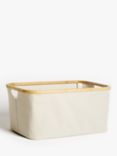 John Lewis Bamboo Rim Open Storage Basket, H16 x W38 x D26cm, Sand