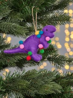 John Lewis Rainbow Time Capsule Purple Dinosaur Tree Decoration