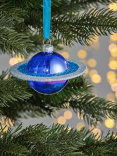 John Lewis Beyond Christmas Planet Bauble, Blue