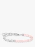 THOMAS SABO Beaded Link Charm Bracelet, Pink/Silver