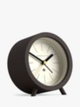 Newgate Clocks Fred Mid-Century Modern Silent Sweep Alarm Clock, Chocolate Black