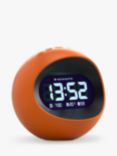 Newgate Clocks Centre of the Earth LCD Digital Alarm Clock, White, Orange