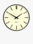 Newgate Clocks Radio City Quartz Silent Sweep Analogue Wall Clock, 33cm, Matt Black