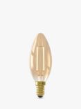 Calex 4W E14 LED Dimmable Candle B35 Bulb, Gold