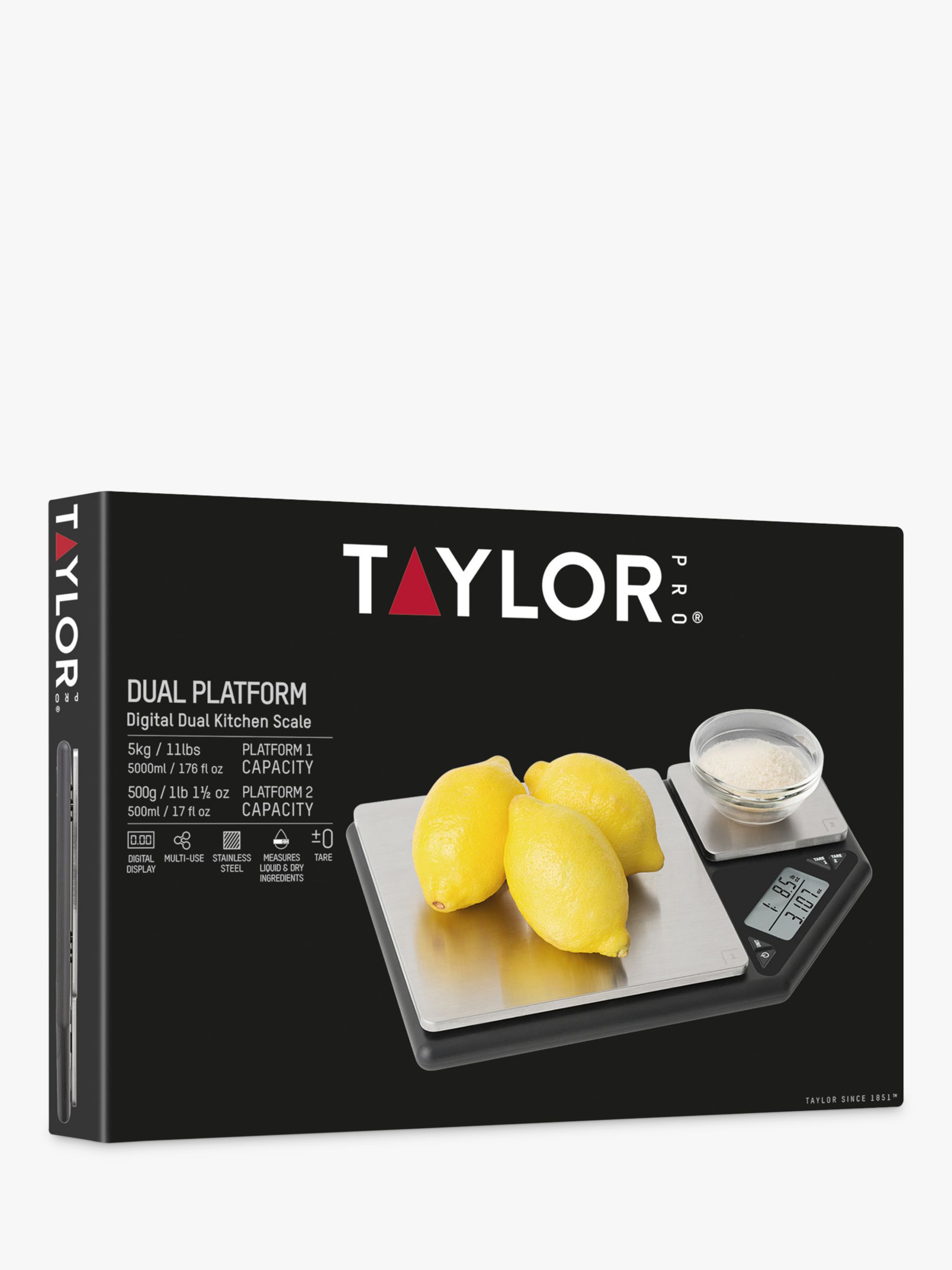 FS591 - TYPSCALE5DP - Taylor Pro Dual Platform Digital Kitchen Scale  5kg/500g - FS591