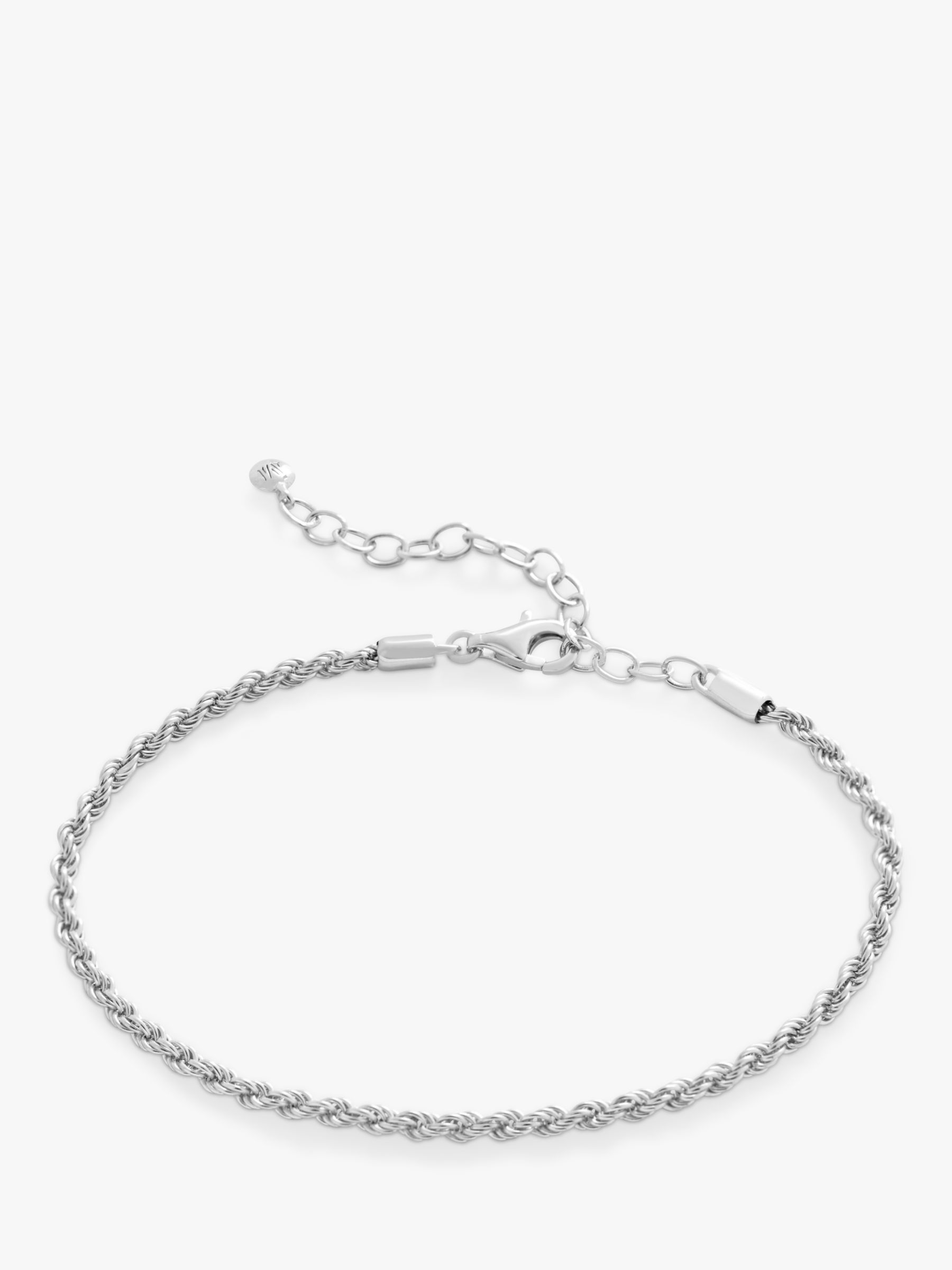 Monica Vinader Rope Chain Bracelet, Silver at John Lewis & Partners