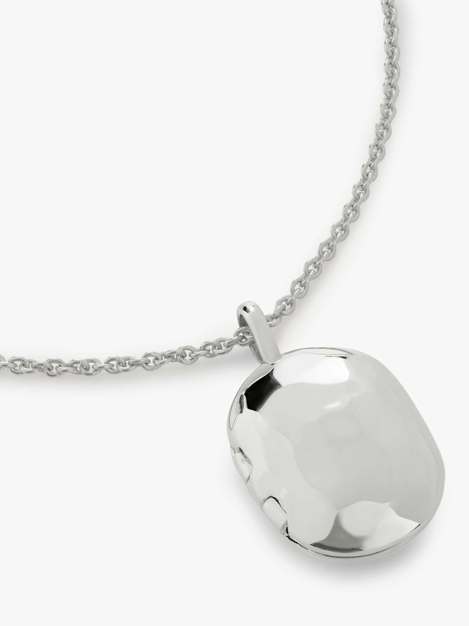 Buy Monica Vinader Sterling Silver ID Locket Chain Necklace Online at johnlewis.com