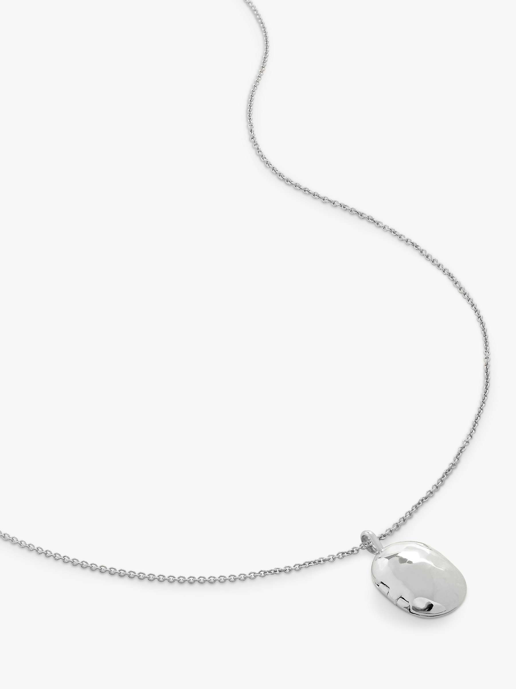 Buy Monica Vinader Sterling Silver ID Locket Chain Necklace Online at johnlewis.com