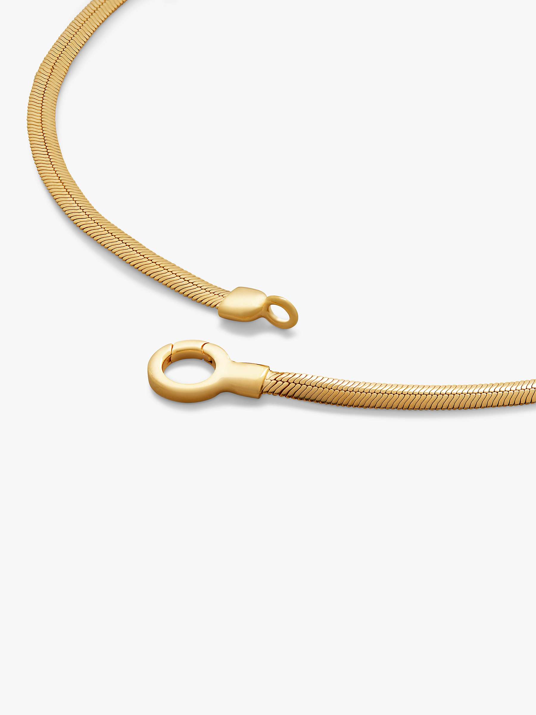 Buy Monica Vinader Wide Snake Chain Necklace, Gold Online at johnlewis.com