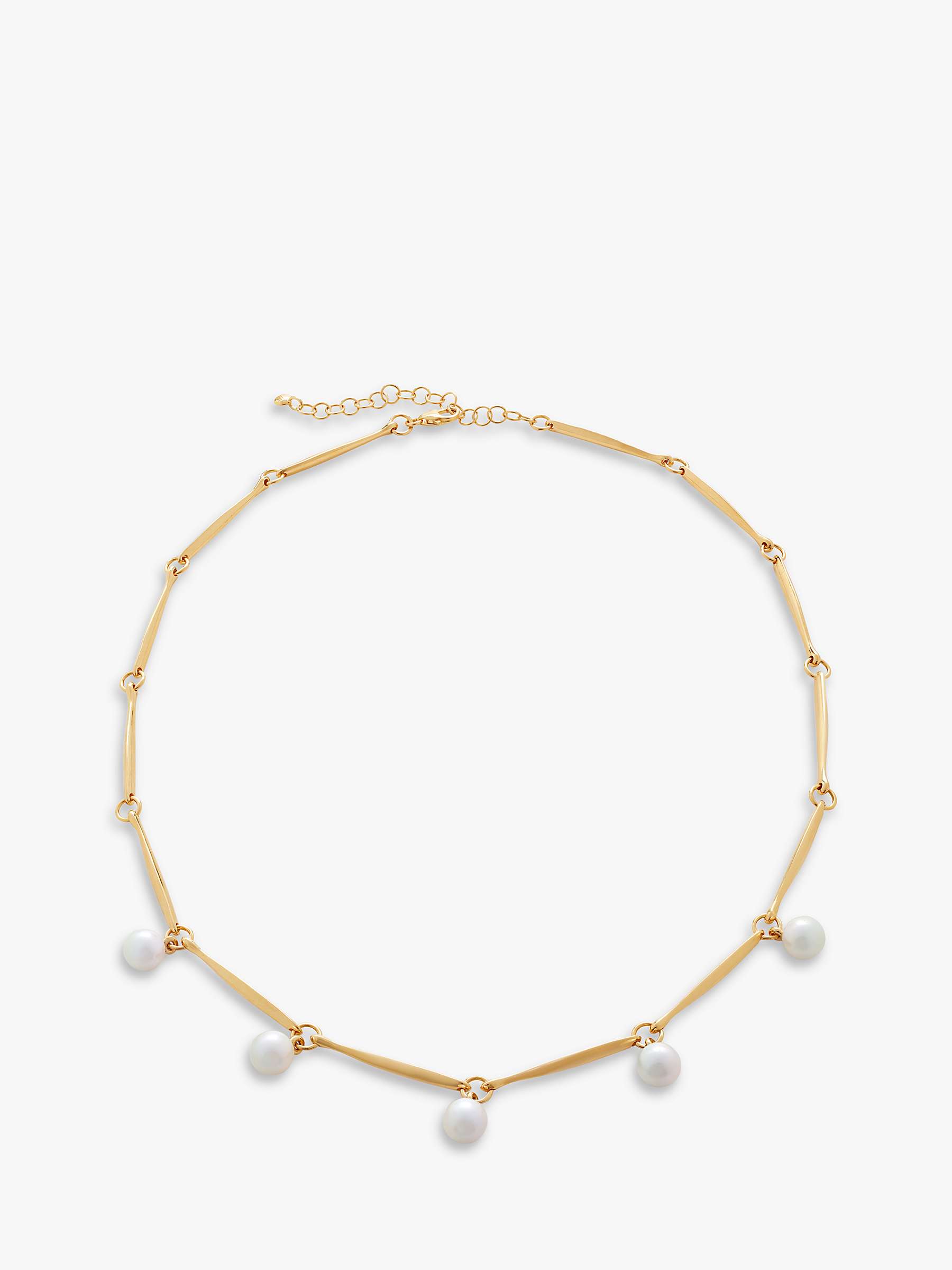 Buy Monica Vinader Nura Round Freshwater Pearl Necklace, Gold Online at johnlewis.com