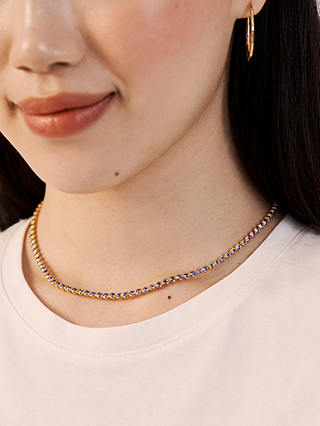 Monica Vinader Tennis Necklace, Gold/Iolite