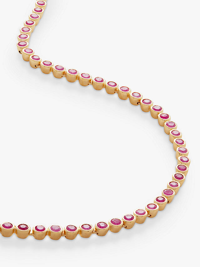 Monica Vinader Tennis Necklace, Gold/Pink Quartz