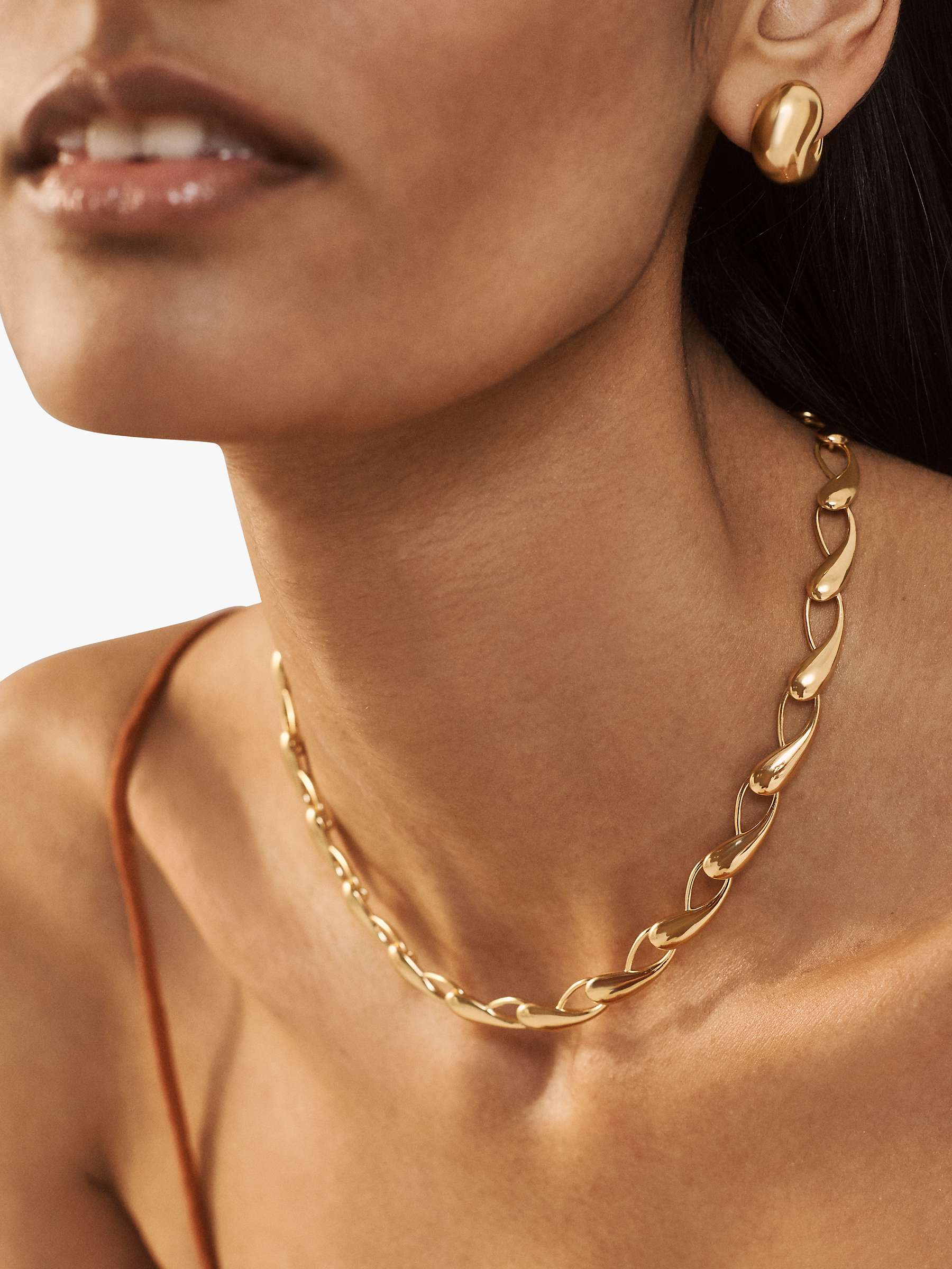Buy Monica Vinader Nura Choker Necklace, Gold Online at johnlewis.com