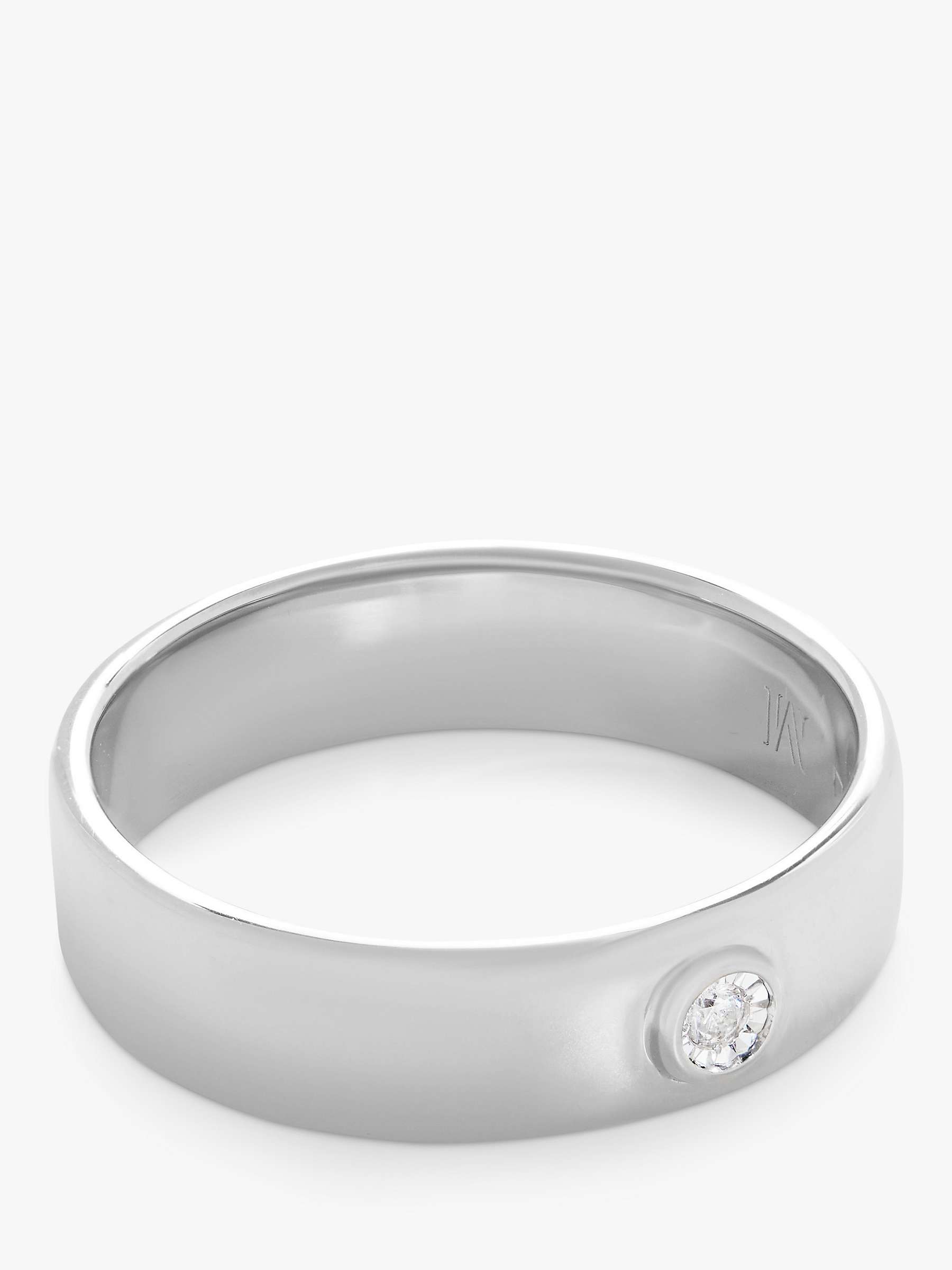 Buy Monica Vinader Diamond Band Ring, Silver Online at johnlewis.com
