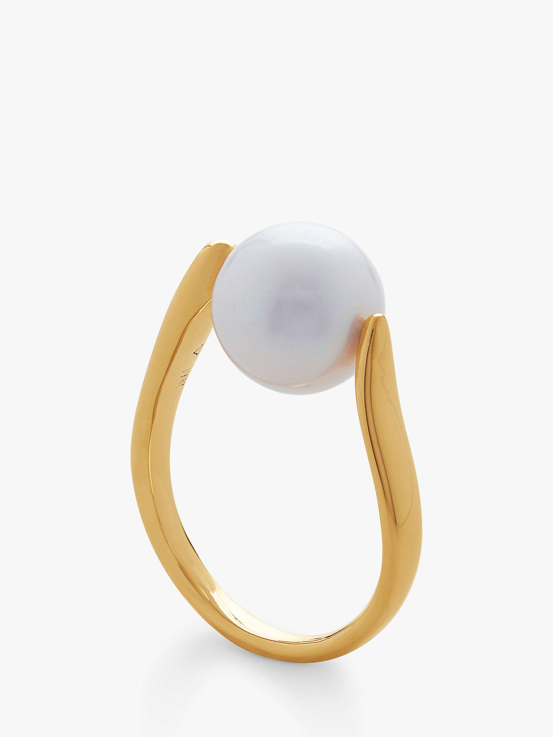 Buy Monica Vinader Nura Spinning Pearl Ring, Gold Online at johnlewis.com