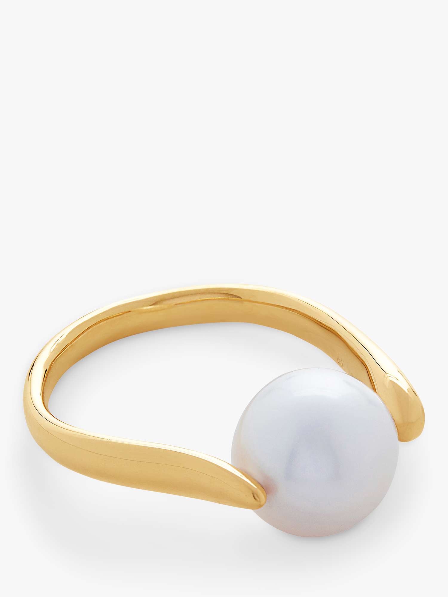 Buy Monica Vinader Nura Round Pearl Ring, Gold Online at johnlewis.com