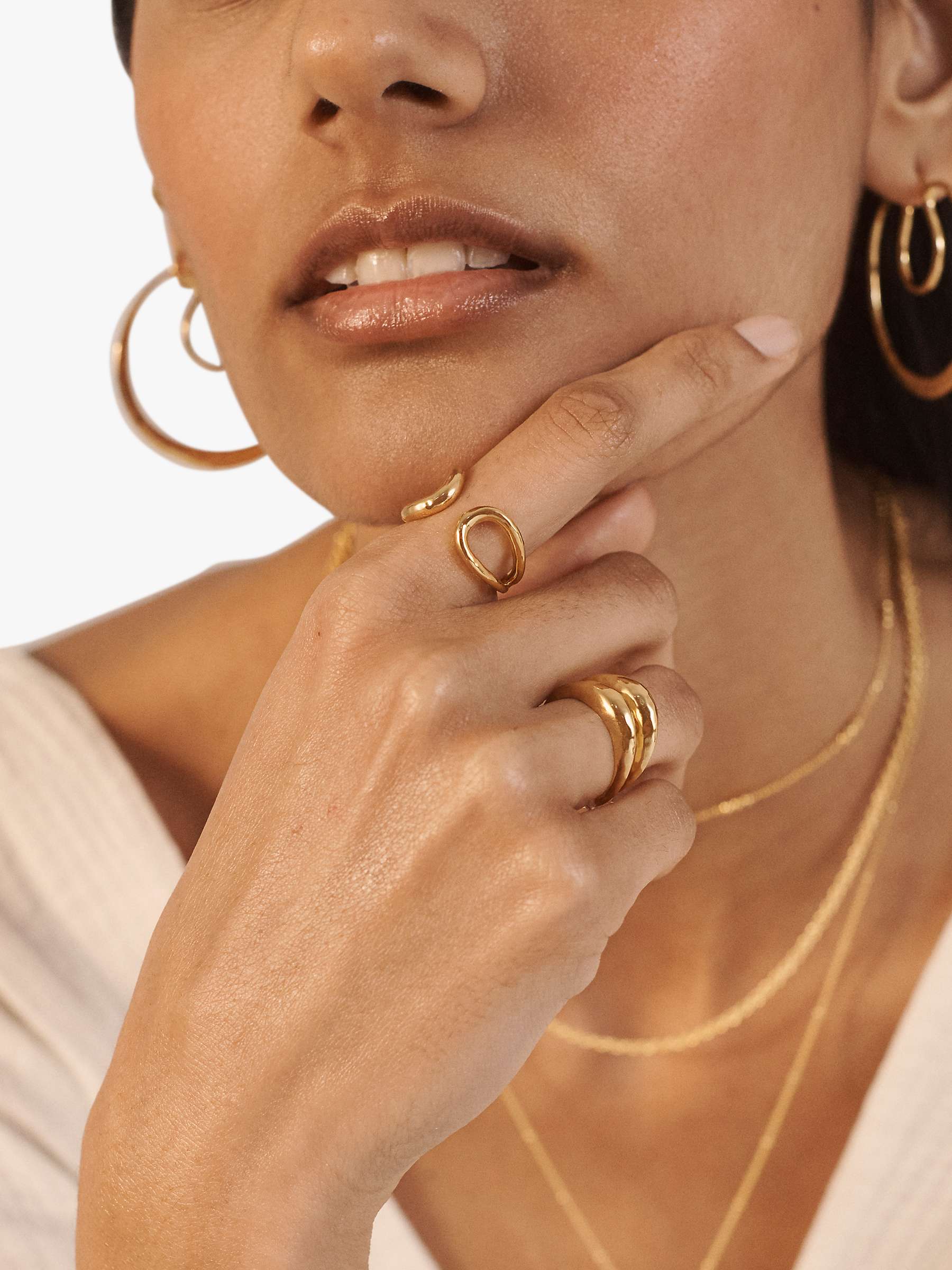 Buy Monica Vinader Flow Wrap Ring, Gold Online at johnlewis.com