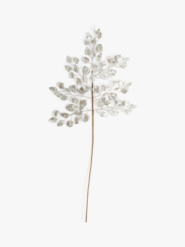 John Lewis Winter Fairytale Leaf Spray, Silver