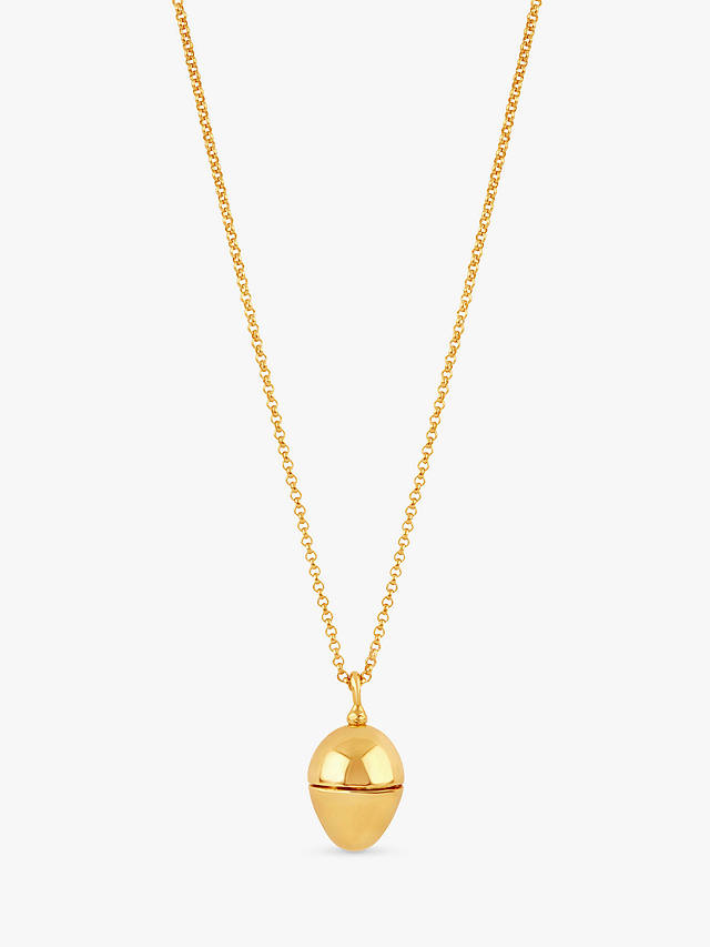 Dinny Hall Clover Charm Egg Locket Pendant Necklace, Gold
