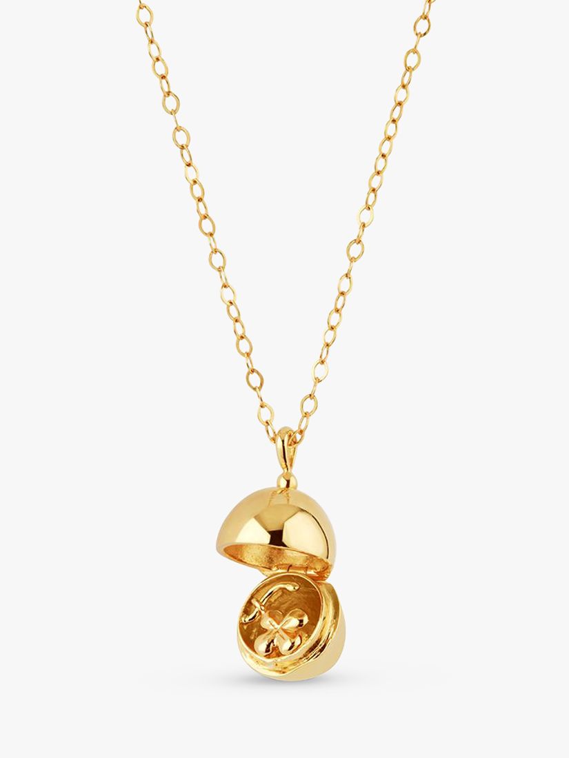 Buy Dinny Hall Clover Charm Egg Locket Pendant Necklace Online at johnlewis.com