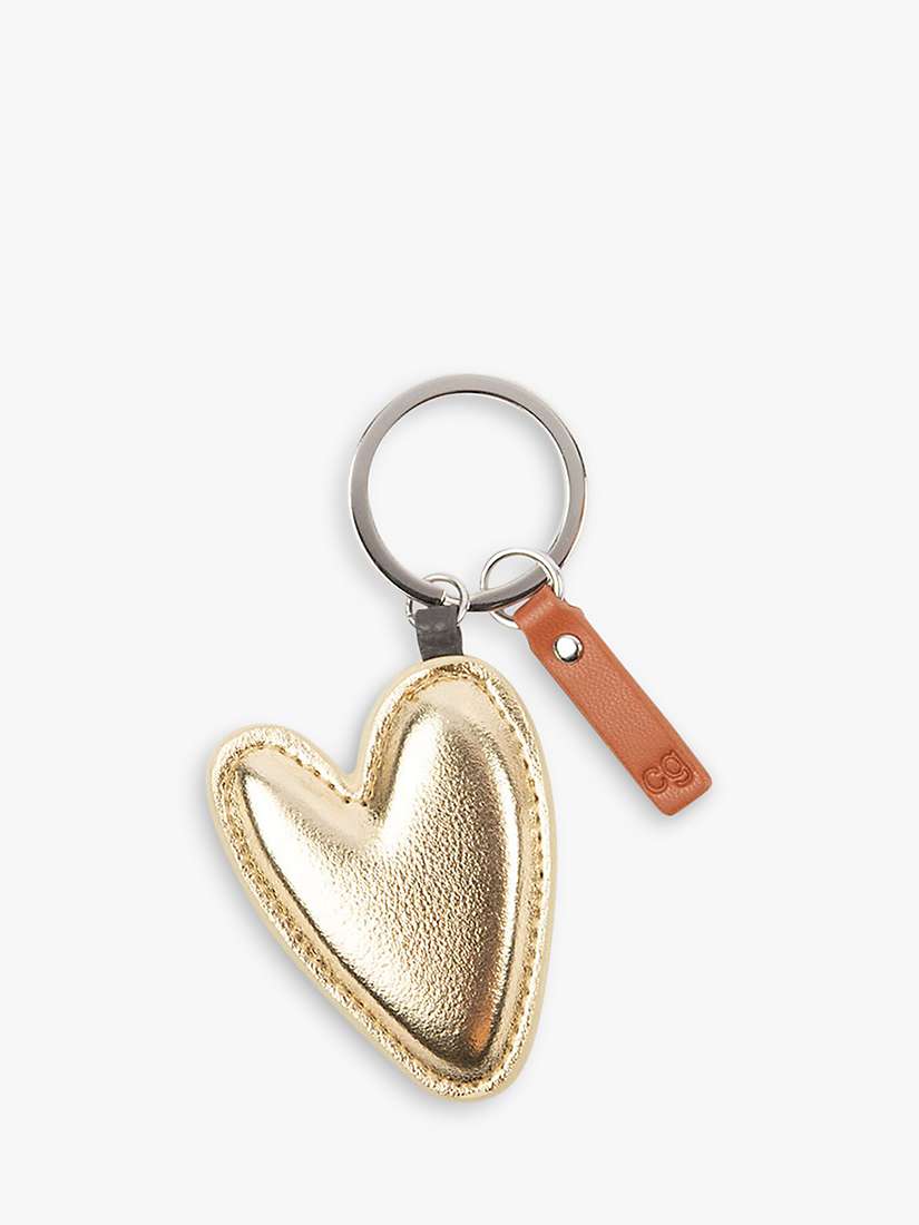 Buy Caroline Gardner Padded Heart Keyring, Gold Online at johnlewis.com