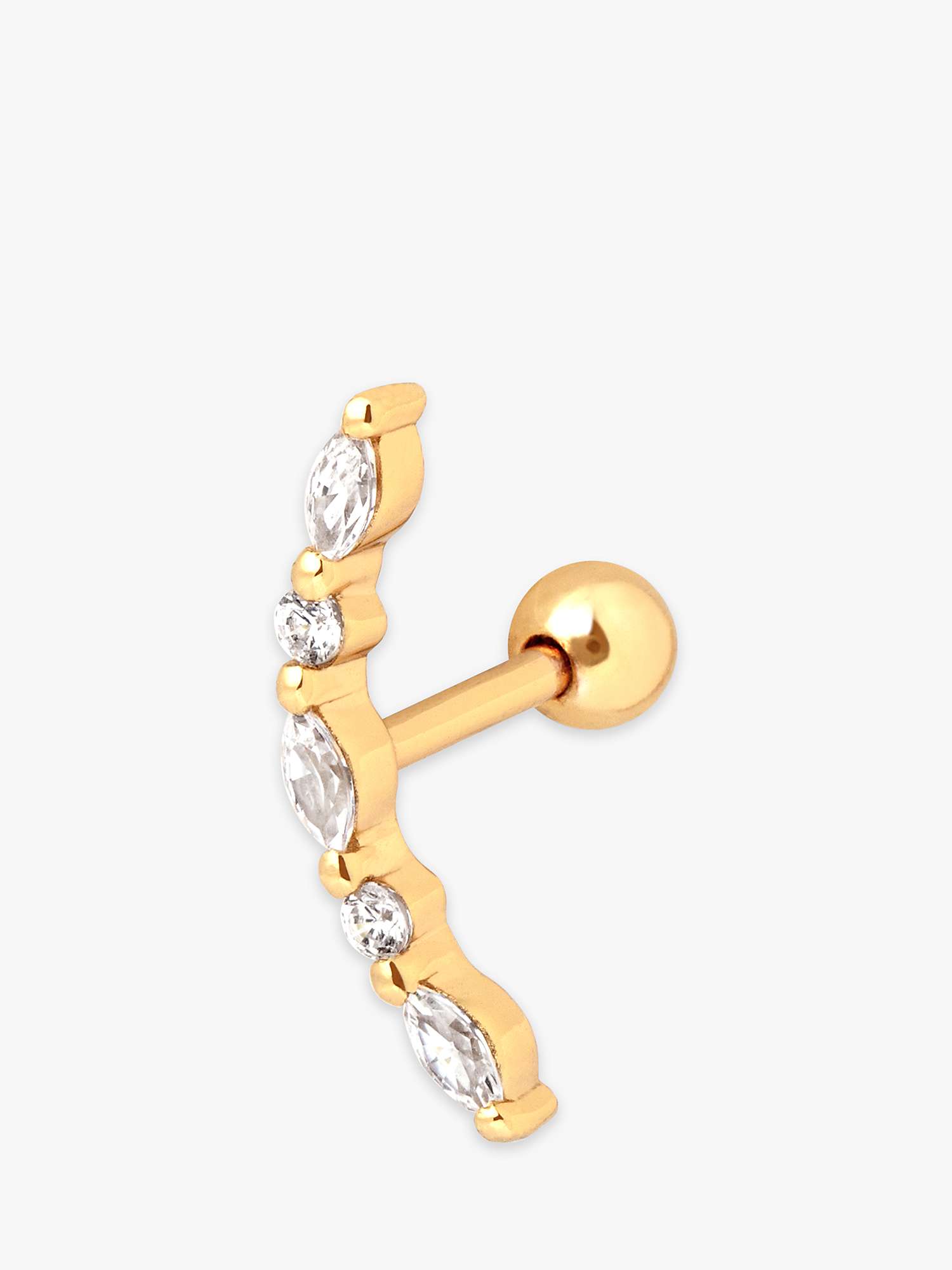 Buy Astrid & Miyu Cubic Zirconia Helix Single Earring, Gold Online at johnlewis.com