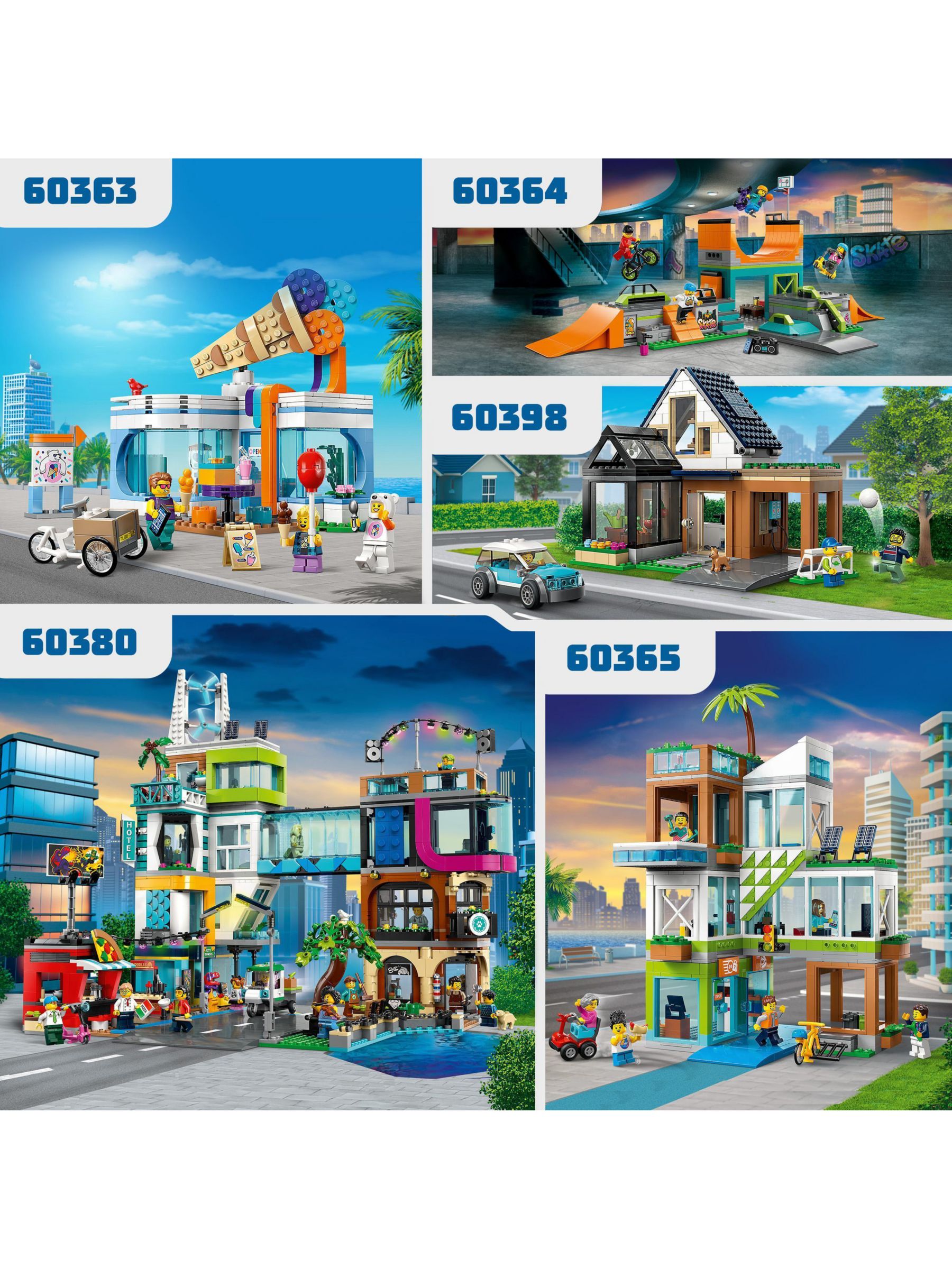 LEGO City 60380 Downtown City Centre Reconfigurable Modular Building  Playset