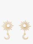 Wanderlust + Co Sunlit Crescent Drop Earrings, Gold