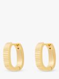 Wanderlust + Co Ribbed Bar Huggie Hoop Earrings, Gold