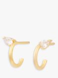 Wanderlust + Co Teardrop Cubic Zirconia Hoop Earrings, Gold