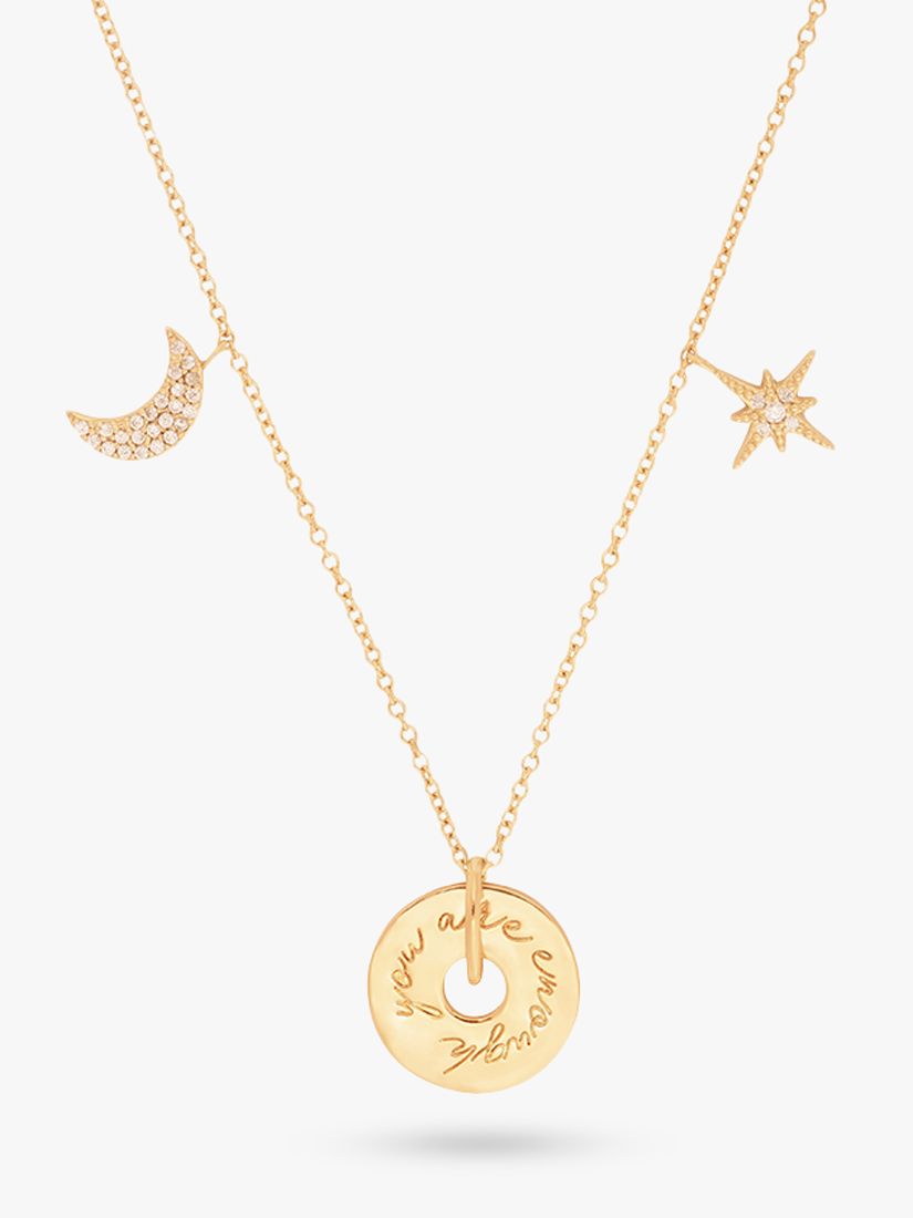 Buy Wanderlust + Co You Are Enough Pendant Necklace, Gold Online at johnlewis.com