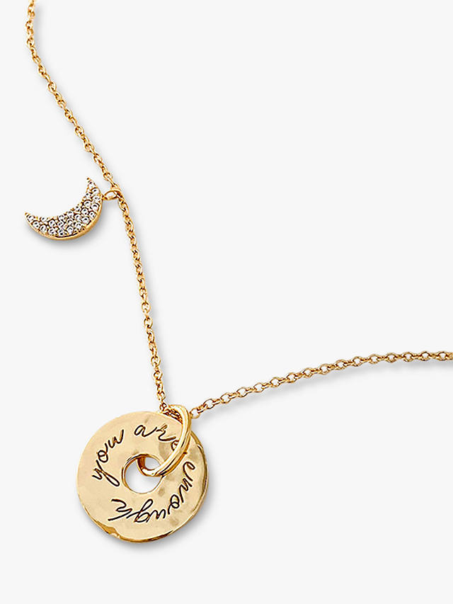 Wanderlust + Co You Are Enough Pendant Necklace, Gold