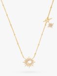 Wanderlust + Co Sunlit Crescent Chain Necklace, Gold