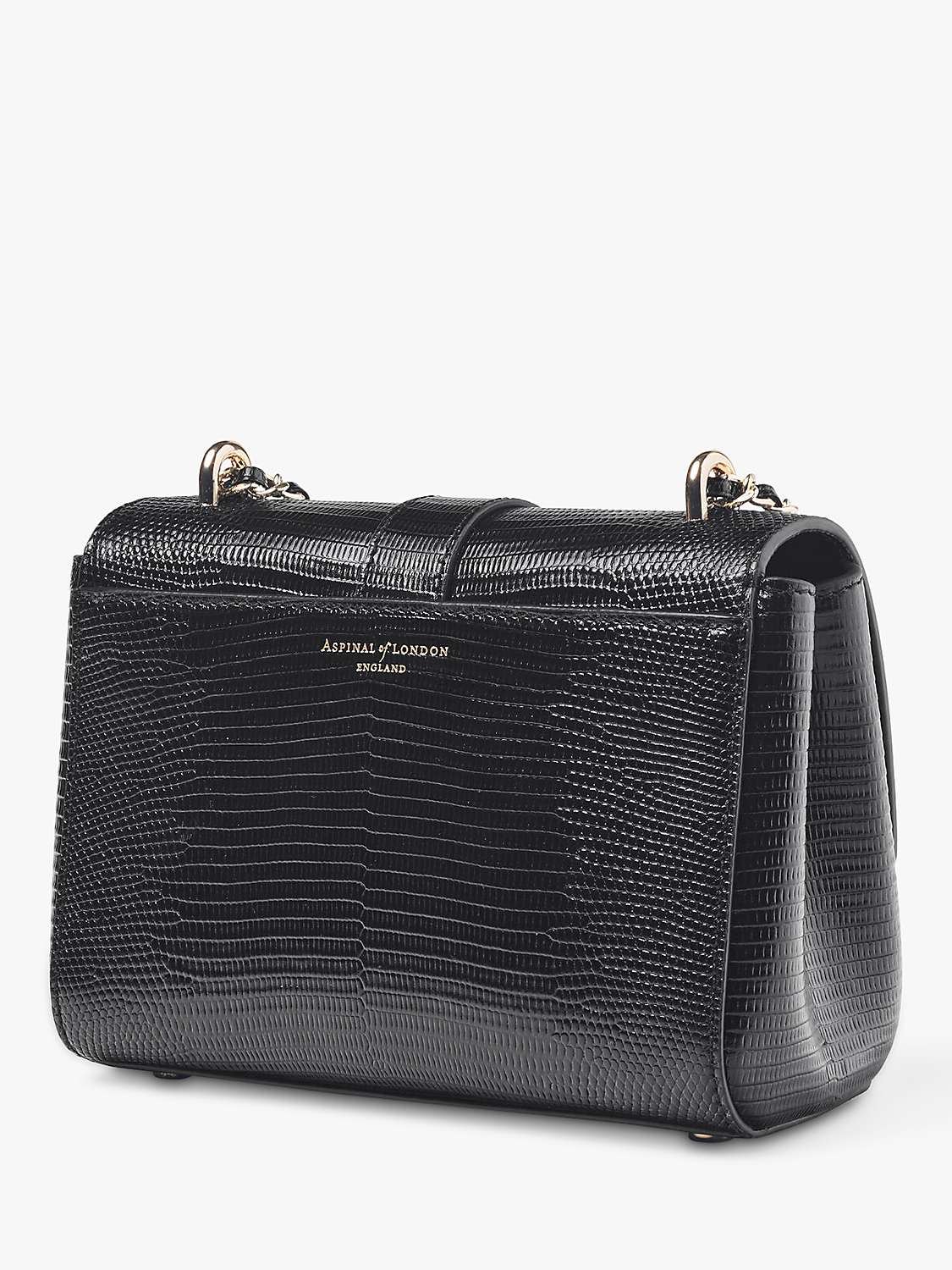 Buy Aspinal of London Lottie Small Lizard Leather Shoulder Bag Online at johnlewis.com
