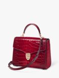 Aspinal of London Mayfair Croc Effect Leather Cross Body Bag, Cherry