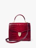 Aspinal of London Mayfair Croc Effect Leather Cross Body Bag, Cherry