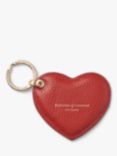 Aspinal of London Leather Heart Keyring, Cardinal Red