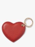 Aspinal of London Leather Heart Keyring, Cardinal Red