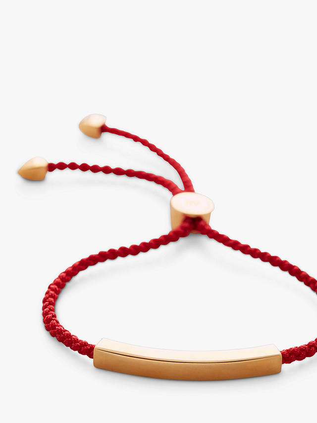 Monica Vinader Linear Friendship Bracelet, Red/Gold