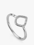 Monica Vinader Riva Mini Diamond Ring, Silver
